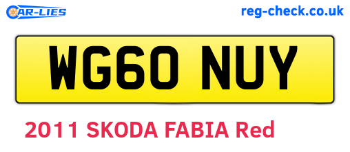 WG60NUY are the vehicle registration plates.