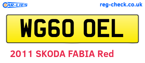 WG60OEL are the vehicle registration plates.