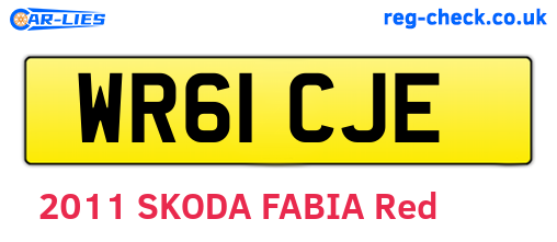 WR61CJE are the vehicle registration plates.