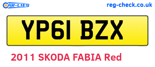 YP61BZX are the vehicle registration plates.