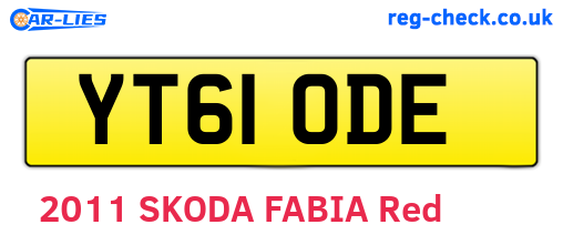 YT61ODE are the vehicle registration plates.