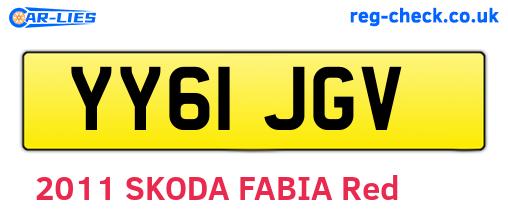 YY61JGV are the vehicle registration plates.