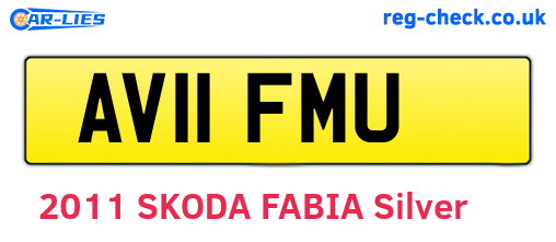AV11FMU are the vehicle registration plates.