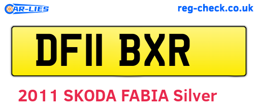 DF11BXR are the vehicle registration plates.