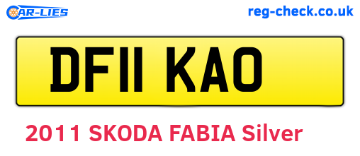 DF11KAO are the vehicle registration plates.