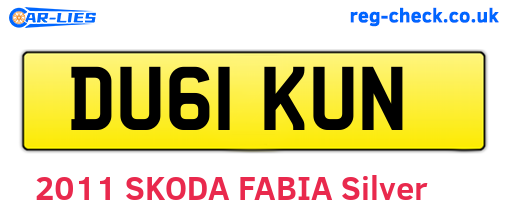 DU61KUN are the vehicle registration plates.