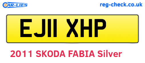 EJ11XHP are the vehicle registration plates.