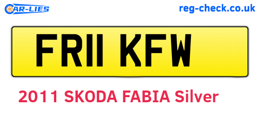 FR11KFW are the vehicle registration plates.