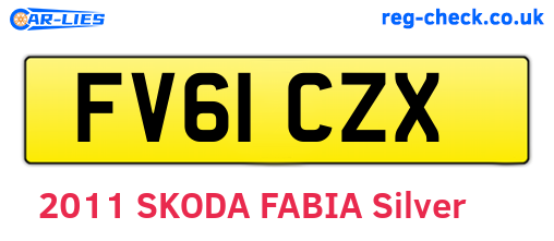 FV61CZX are the vehicle registration plates.