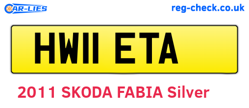 HW11ETA are the vehicle registration plates.