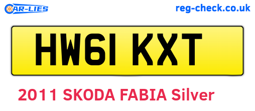 HW61KXT are the vehicle registration plates.