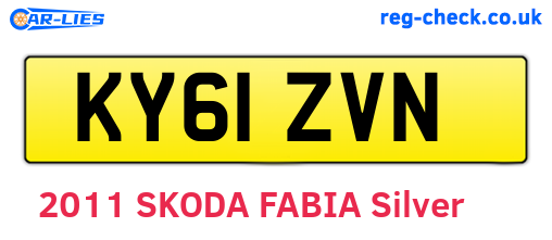 KY61ZVN are the vehicle registration plates.