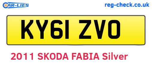 KY61ZVO are the vehicle registration plates.