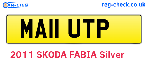 MA11UTP are the vehicle registration plates.