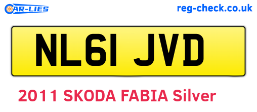 NL61JVD are the vehicle registration plates.
