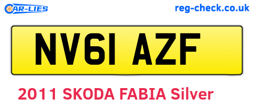 NV61AZF are the vehicle registration plates.