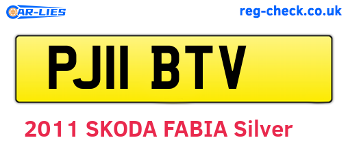 PJ11BTV are the vehicle registration plates.
