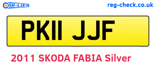PK11JJF are the vehicle registration plates.