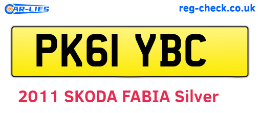 PK61YBC are the vehicle registration plates.