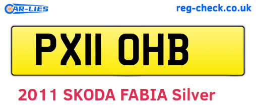 PX11OHB are the vehicle registration plates.