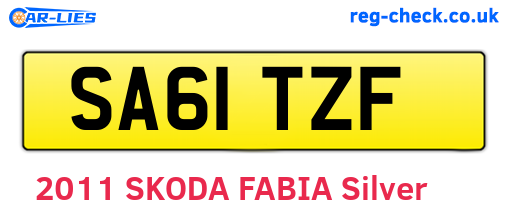 SA61TZF are the vehicle registration plates.