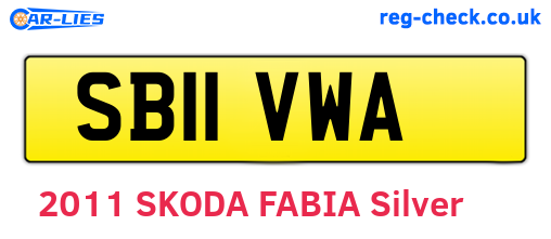 SB11VWA are the vehicle registration plates.
