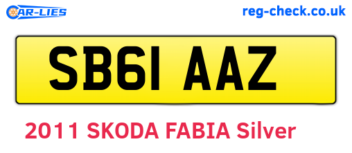 SB61AAZ are the vehicle registration plates.