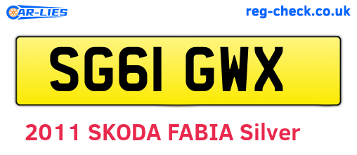 SG61GWX are the vehicle registration plates.