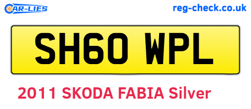 SH60WPL are the vehicle registration plates.