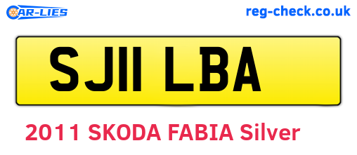 SJ11LBA are the vehicle registration plates.