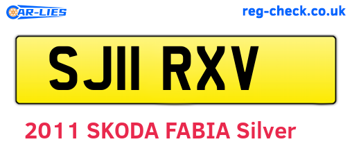 SJ11RXV are the vehicle registration plates.