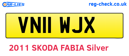 VN11WJX are the vehicle registration plates.