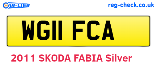 WG11FCA are the vehicle registration plates.