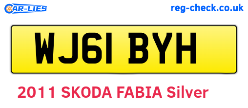 WJ61BYH are the vehicle registration plates.