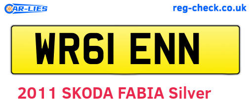 WR61ENN are the vehicle registration plates.