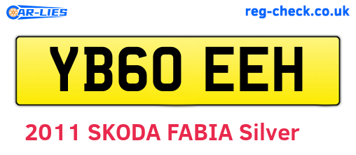 YB60EEH are the vehicle registration plates.