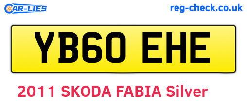 YB60EHE are the vehicle registration plates.