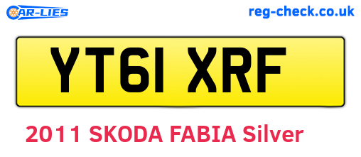 YT61XRF are the vehicle registration plates.