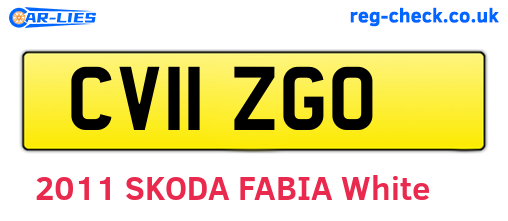 CV11ZGO are the vehicle registration plates.