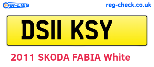 DS11KSY are the vehicle registration plates.