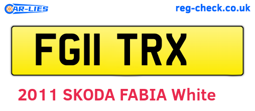 FG11TRX are the vehicle registration plates.