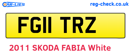 FG11TRZ are the vehicle registration plates.