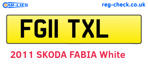 FG11TXL are the vehicle registration plates.