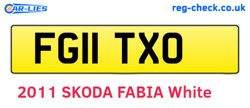 FG11TXO are the vehicle registration plates.