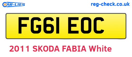 FG61EOC are the vehicle registration plates.