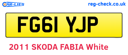 FG61YJP are the vehicle registration plates.