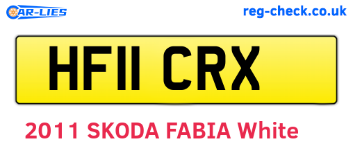 HF11CRX are the vehicle registration plates.
