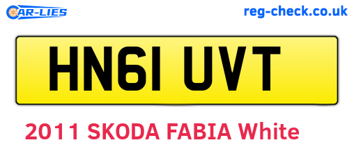HN61UVT are the vehicle registration plates.