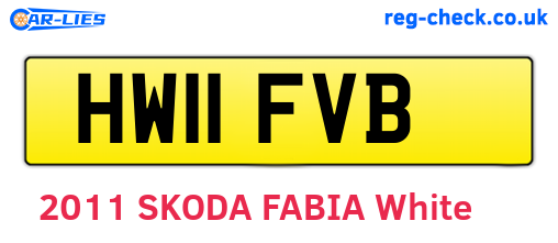 HW11FVB are the vehicle registration plates.