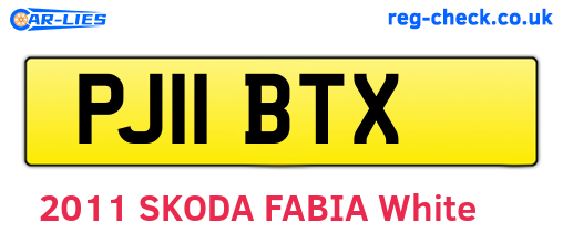 PJ11BTX are the vehicle registration plates.